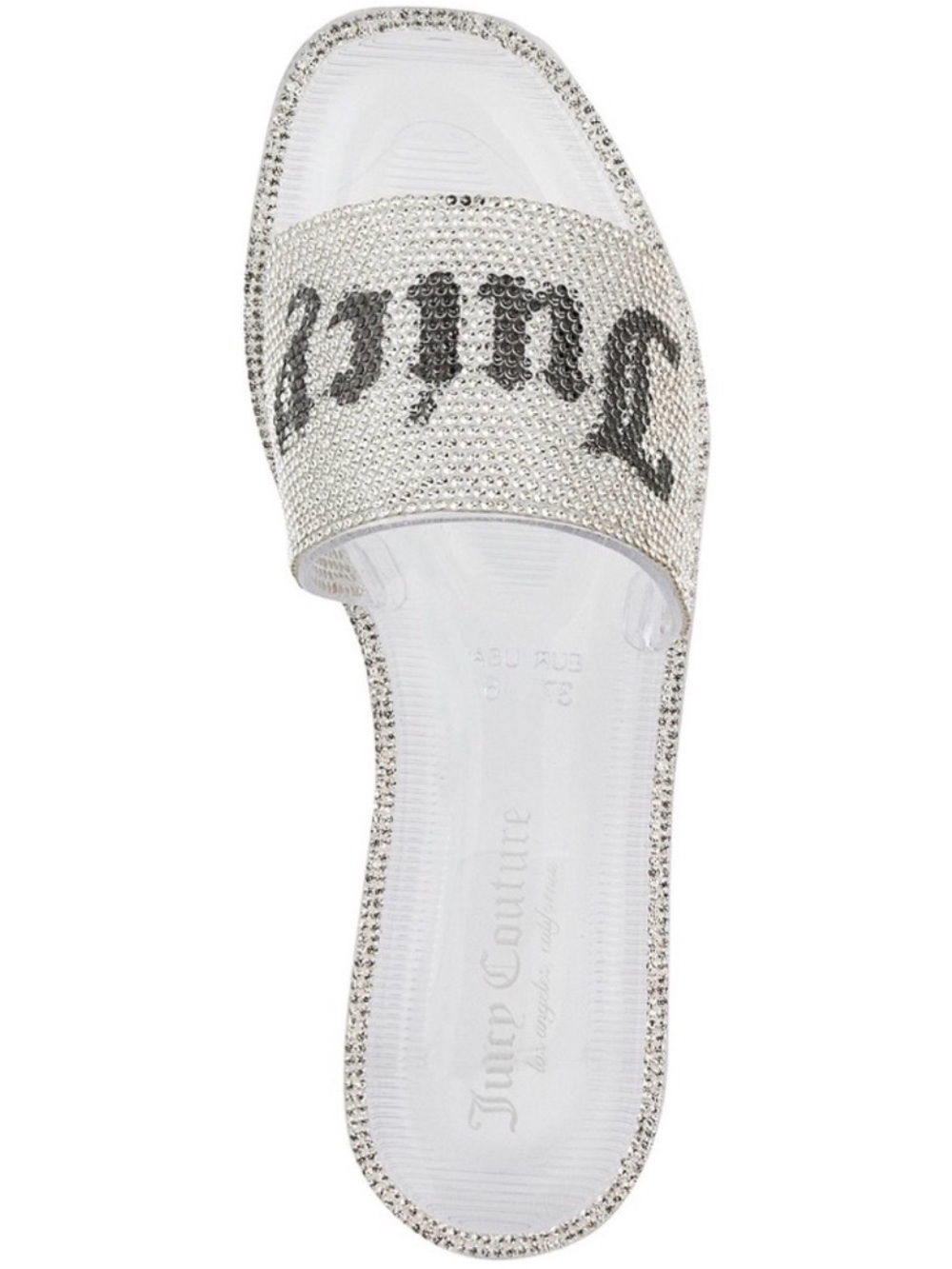 🆕 JUICY COUTURE Hylton Rhinestone Logo Slides Clear Jelly Sandals Size 6 NWT - Picture 6 of 16